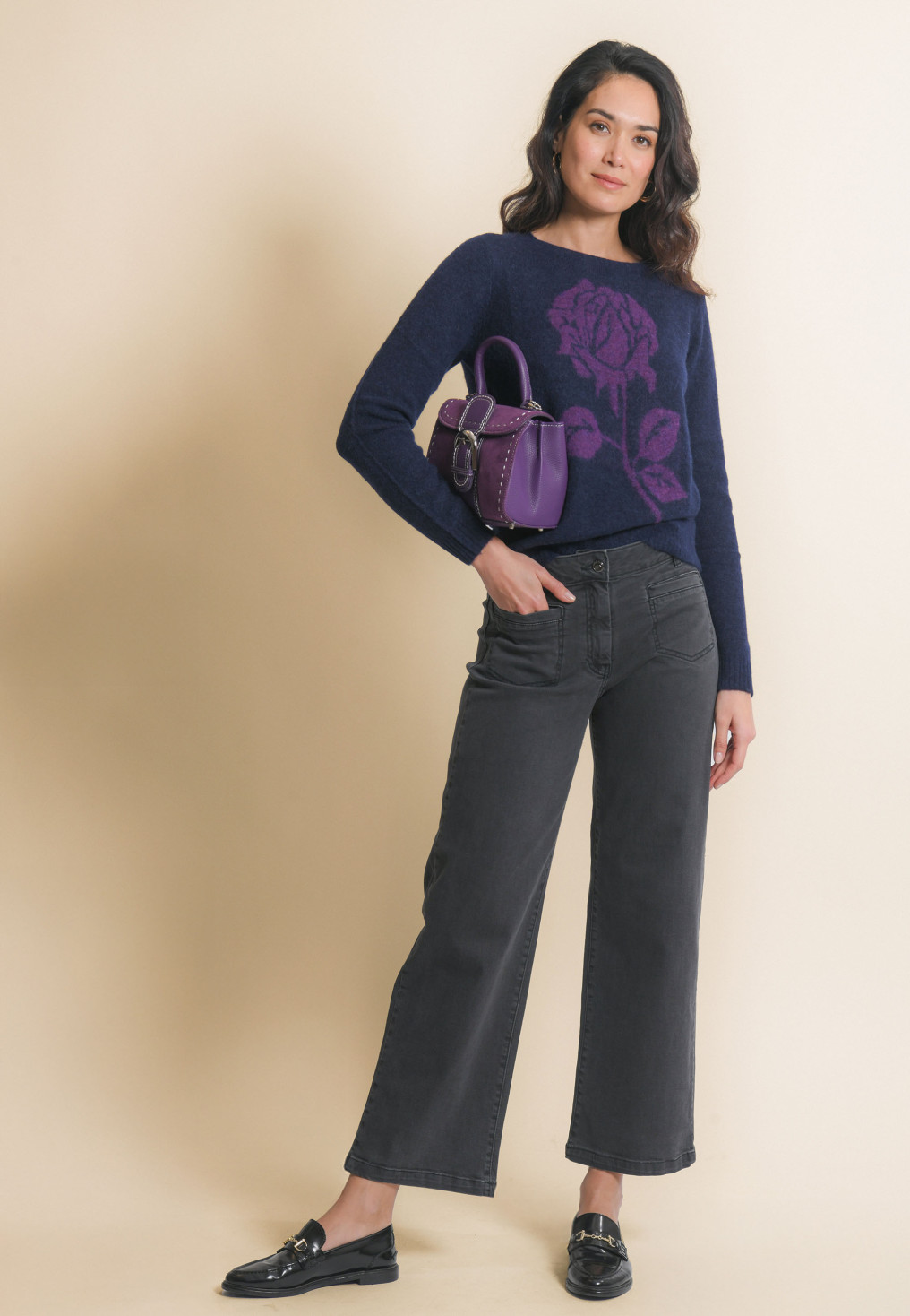 PANTALON CROPTE - JOBA - NOIR
